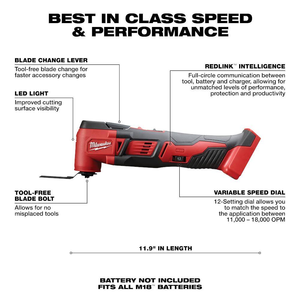 Milwaukee M18 18V Lithium-Ion Brushless Cordless Compact Drill/Impact Combo Kit (2-Tool) with Oscillating Multi-Tool