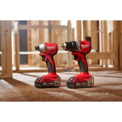 Milwaukee M18 18V Lithium-Ion Brushless Cordless Compact Drill/Impact Combo Kit (2-Tool) w/(2) 2.0 Ah Batteries, Charger, & Sander