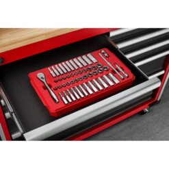Milwaukee 1/4 in. Drive and 1/2 in. Drive SAE/Metric Ratchet and Socket Mechanics Tool Set (97-Piece)