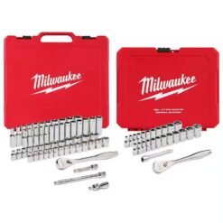 Milwaukee 3/8 in. and 1/4 in. Drive SAE/Metric Ratchet/Socket Mechanics Tool Set (81-Piece)