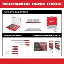 Milwaukee 3/8 in. Drive SAE/Metric Ratchet and Socket Mechanics Tool Set with 3/8 in. SAE/Metric Impact Socket Set (99-Piece)