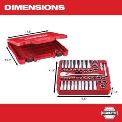 Milwaukee 1/2 in. Drive SAE/Metric Ratchet and Socket Mechanics Tool Set with Screwdriver Set (55-Piece)