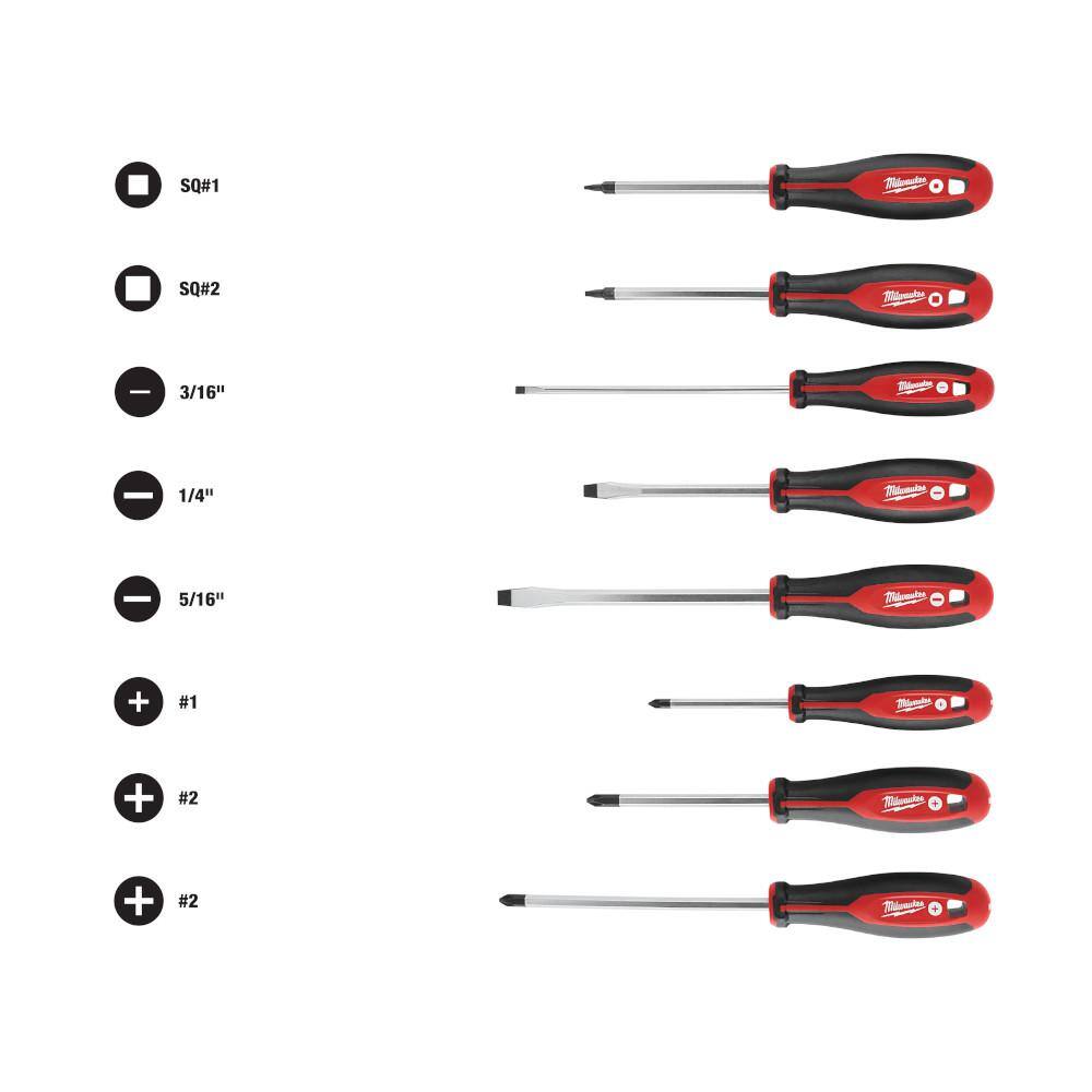 Milwaukee 1/2 in. Drive SAE/Metric Ratchet and Socket Mechanics Tool Set with Screwdriver Set (55-Piece)