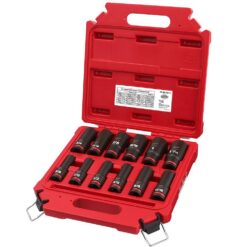 Milwaukee 1/2 in. Drive Ratchet and SHOCKWAVE 1/2 in. Drive SAE Deep Well Impact Socket Set (13-Piece)
