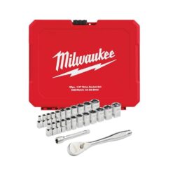 Milwaukee 1/4 in. Drive SAE/Metric Ratchet and Socket Mechanics Tool Set (25-Piece)