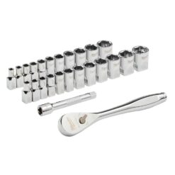 Milwaukee 1/4 in. Drive SAE/Metric Ratchet and Socket Mechanics Tool Set (25-Piece)