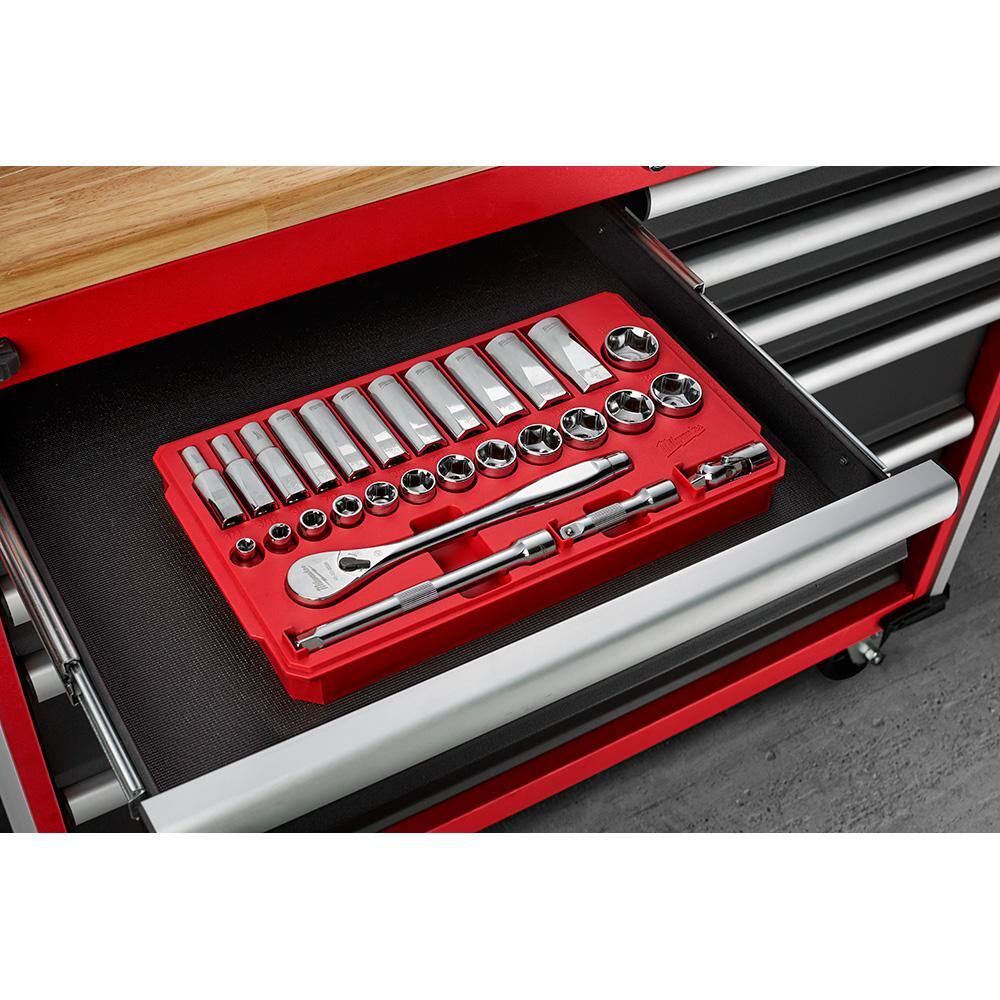 Milwaukee 3/8 in. Drive SAE Ratchet and Socket Mechanics Tool Set (28-Piece)