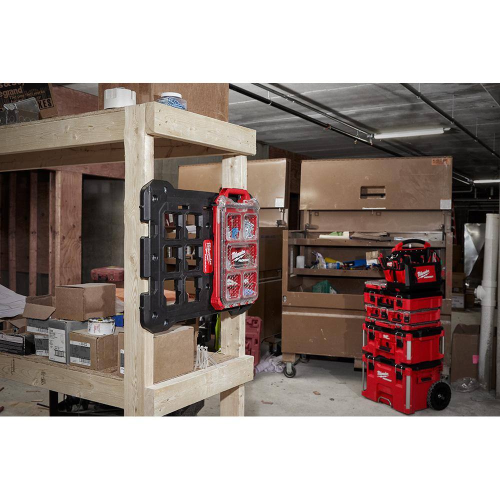 Milwaukee 3/8 in. and 1/4 in. Drive SAE/Metric Ratchet and Socket Mechanics Tool Set w/PACKOUT Case (106-Piece) & Mounting Plate