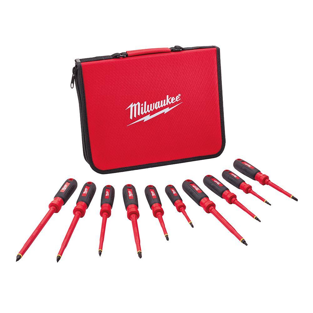 Milwaukee 48-22-2210 1000V Insulated Screwdriver Set with Case (10-Piece)