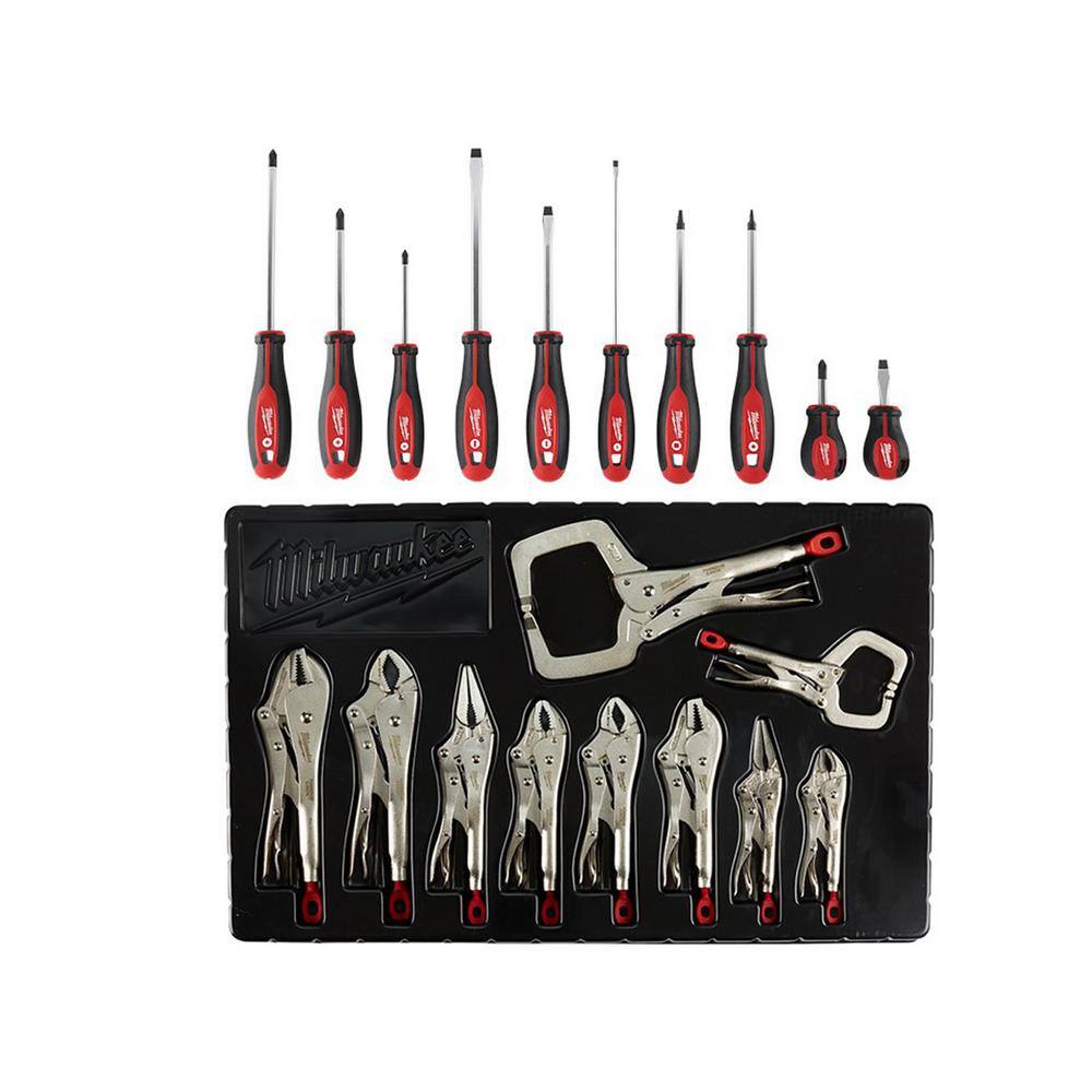 Milwaukee Combination Screwdriver and Torque Lock Locking Pliers Kit (20-Piece)