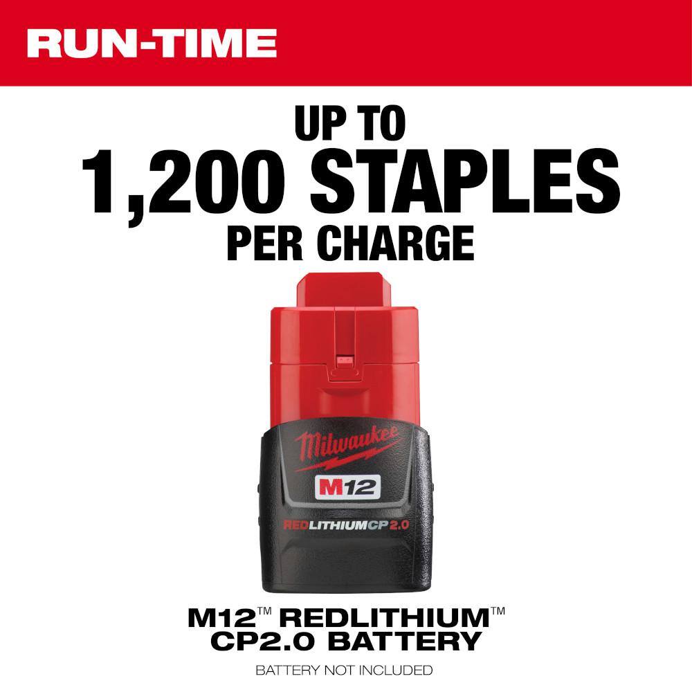 Milwaukee M12 12 Volt Lithium Ion Cordless Cable Stapler w/1 in. Insulated Cable Staples 600 Per Box