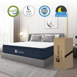 Avenco 12 in. Medium Firm Hybrid Pillow Top Motion Isolation Individual Pocket Spring Full Mattress