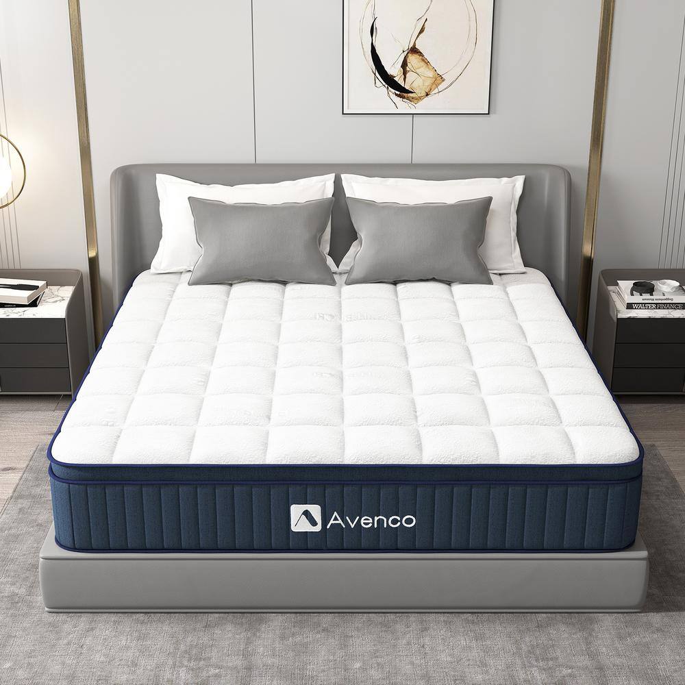 Avenco 12 in. Medium Firm Hybrid Pillow Top Motion Isolation Individual Pocket Spring Full Mattress