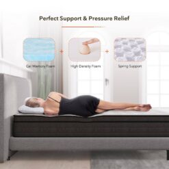 Sweetnight 12 in. Medium Memory Foam Hybrid Mattress, Individually Wrapped Innerspring Pillow Top Full Size Mattress