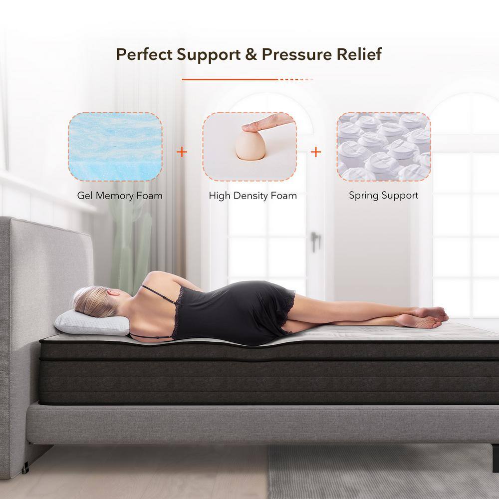 Sweetnight 12 in. Medium Memory Foam Hybrid Mattress, Individually Wrapped Innerspring Pillow Top Full Size Mattress