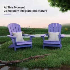 Mximu Classic Purple Plastic Outdoor Patio Adirondack Chair