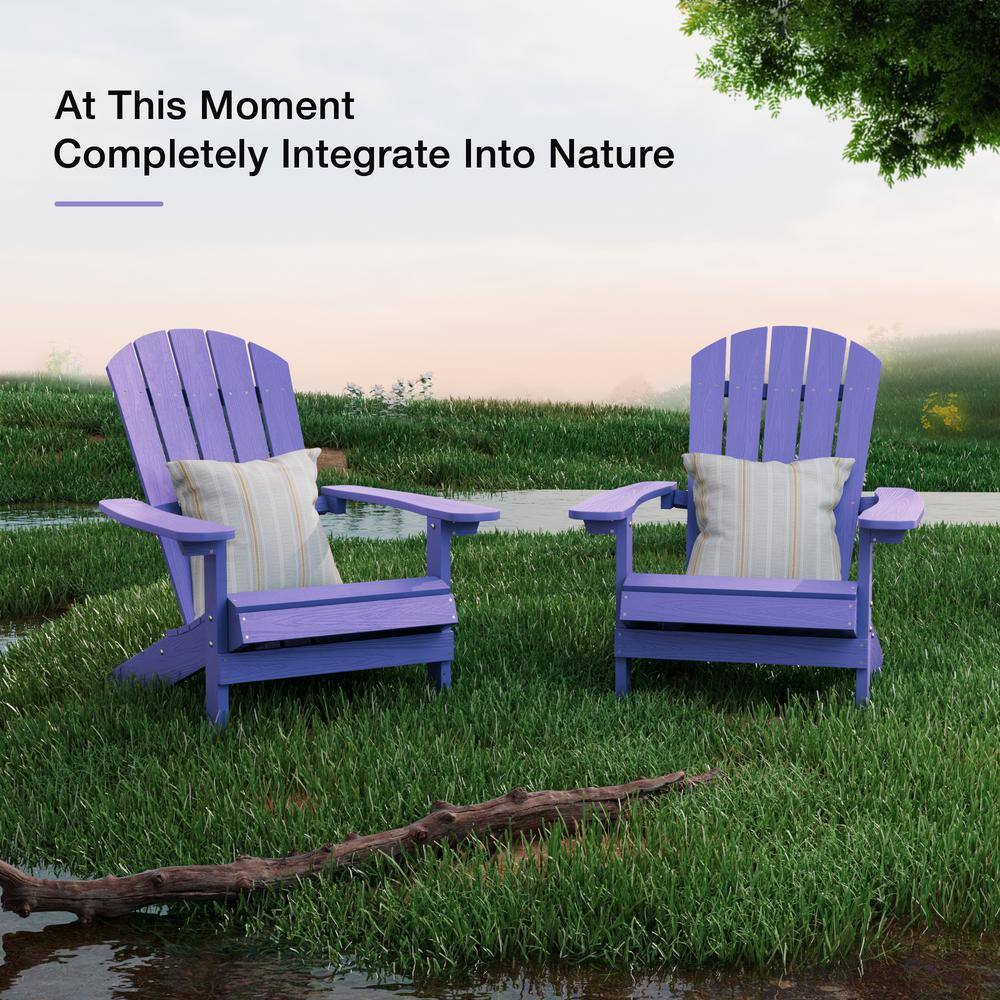 Mximu Classic Purple Plastic Outdoor Patio Adirondack Chair