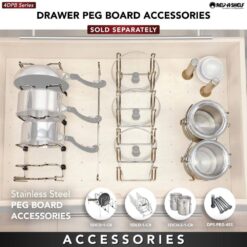Rev-A-Shelf 30.25 in. x 6.63 in. x 21.25 in. Natural Brown Trimmable Pegboard Drawer Organizer with 12 Pegs