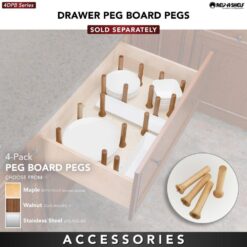 Rev-A-Shelf 30.25 in. x 6.63 in. x 21.25 in. Natural Brown Trimmable Pegboard Drawer Organizer with 12 Pegs
