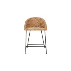StyleWell 24 in. Natural Woven Hyacinth Counter Stool with Low Back
