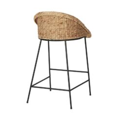 StyleWell 24 in. Natural Woven Hyacinth Counter Stool with Low Back