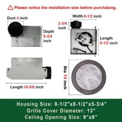 Akicon Decorative Oil Rubbed Bronze 80 CFM Ceiling Bathroom Exhaust Fan with LED Light