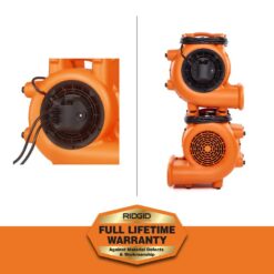 RIDGID 1625 CFM 3-Speed Blower Fan Air Mover with Daisy Chain, 3 Operating Positions for Water Damage Restoration