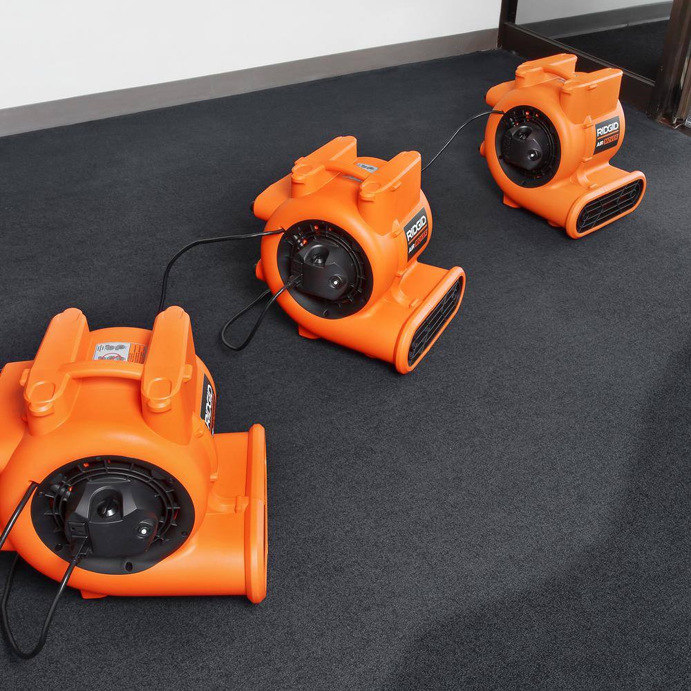RIDGID 1625 CFM 3-Speed Blower Fan Air Mover with Daisy Chain, 3 Operating Positions for Water Damage Restoration
