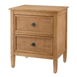 Home Decorators Collection Marsden Patina Wood Finish 2-Drawer Cane Nightstand