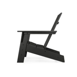 POLYWOOD Grant Park Black Modern Plastic Patio Adirondack Chair Outdoor