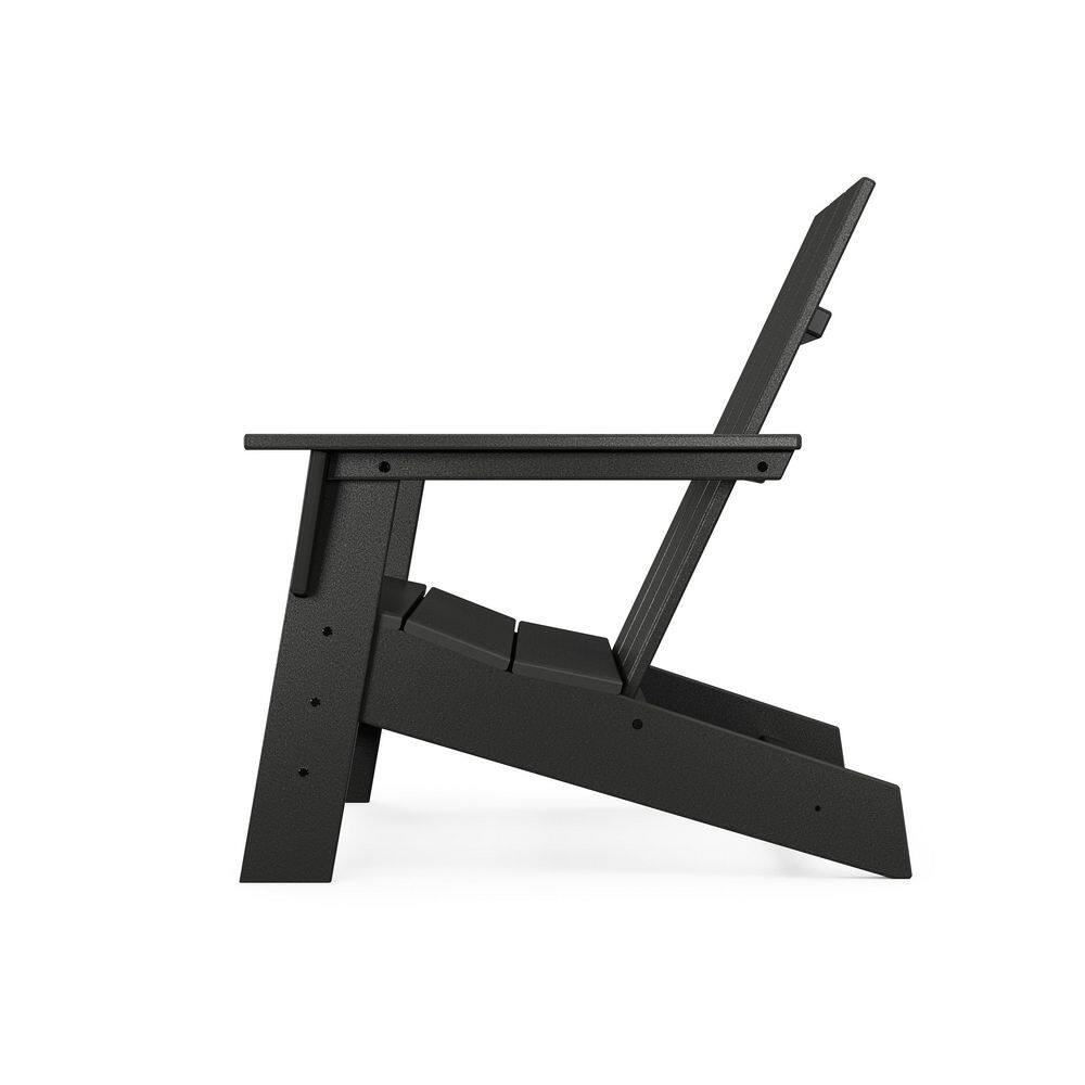 POLYWOOD Grant Park Black Modern Plastic Patio Adirondack Chair Outdoor
