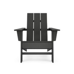 POLYWOOD Grant Park Black Modern Plastic Patio Adirondack Chair Outdoor