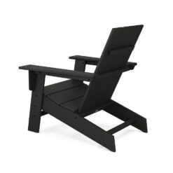 POLYWOOD Grant Park Black Modern Plastic Patio Adirondack Chair Outdoor