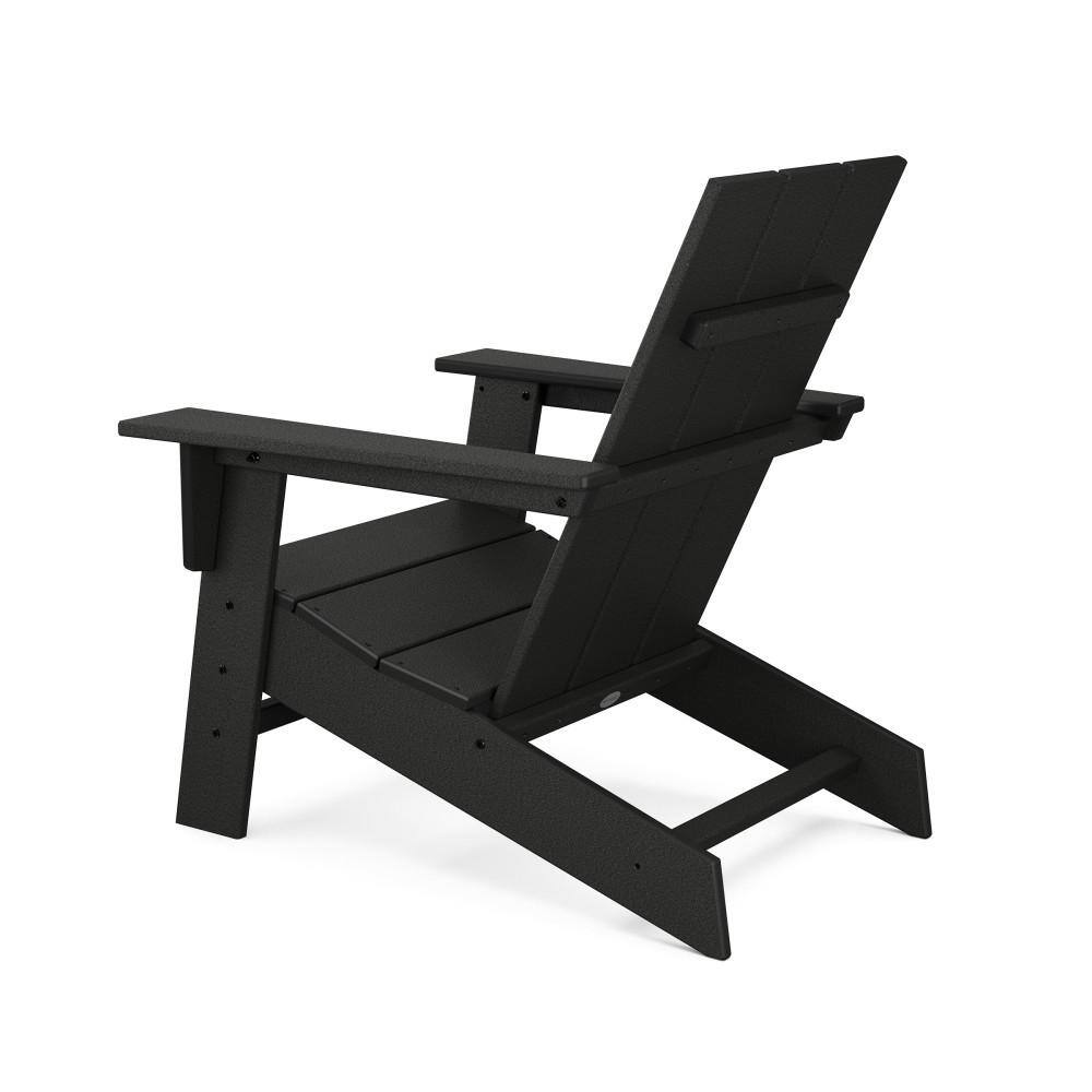 POLYWOOD Grant Park Black Modern Plastic Patio Adirondack Chair Outdoor
