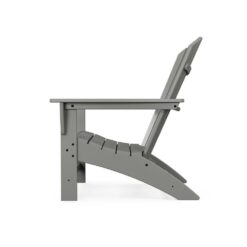 POLYWOOD Grant Park Traditional Curveback Slate Grey Plastic Patio Adirondack Chair Outdoor (Set of 1)