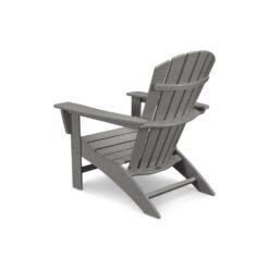 POLYWOOD Grant Park Traditional Curveback Slate Grey Plastic Patio Adirondack Chair Outdoor (Set of 1)