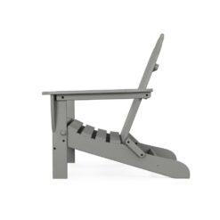 POLYWOOD Classic Slate Grey Plastic Patio Adirondack Chair