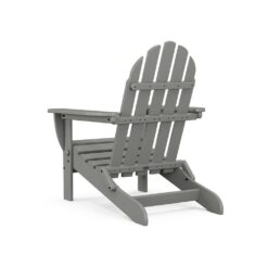 POLYWOOD Classic Slate Grey Plastic Patio Adirondack Chair