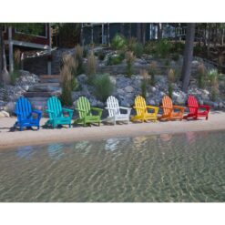 POLYWOOD Classic Slate Grey Plastic Patio Adirondack Chair