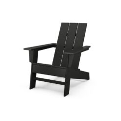 POLYWOOD Grant Park Black Plastic Outdoor Adirondack Chair Plastic 3-Piece Set