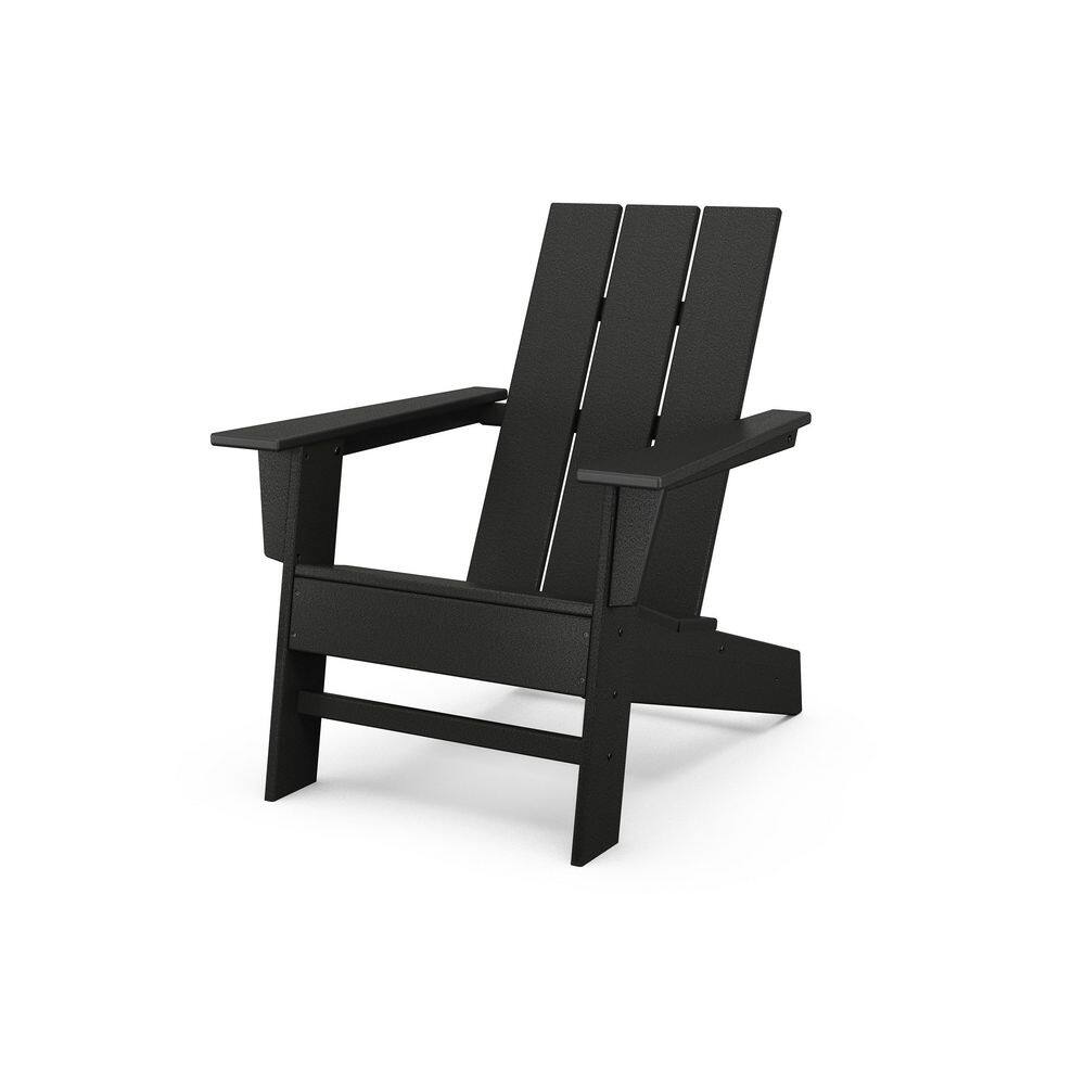 POLYWOOD Grant Park Black Plastic Outdoor Adirondack Chair Plastic 3-Piece Set
