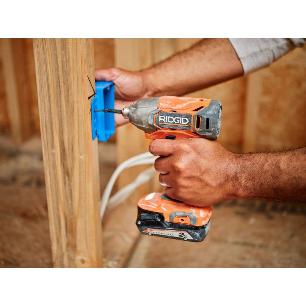 RIDGID 18V Cordless 8-Tool Combo Kit with 2.0 Ah Battery, 4.0 Ah Battery, and Charger