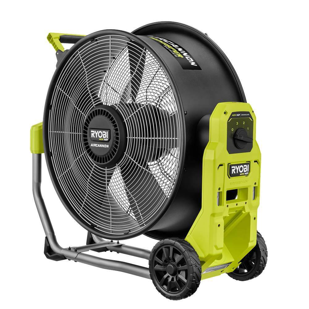 RYOBI 40V HP Brushless Cordless Hybrid WHISPER SERIES 20 in. Air Cannon Fan (Tool Only) RY40HF01B