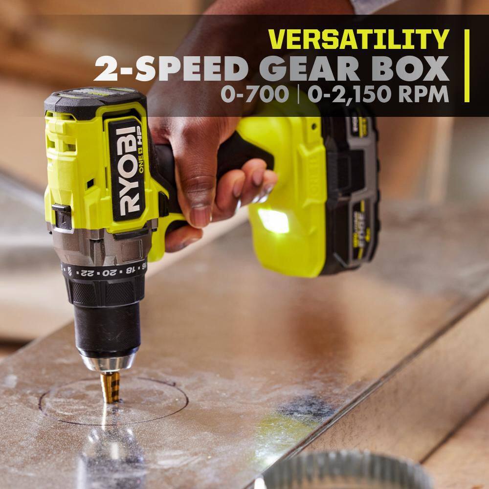 RYOBI ONE+ HP 18V Brushless Cordless 1/2 in. Drill/Driver Kit with 4.0 Ah Battery, Charger, and Bag
