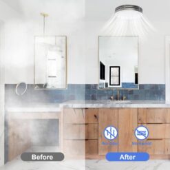 Akicon 110 CFM, 2-Sones Bathroom Fan with Light, 15-Watt Dimmable 3CCT LED Light with 5-Watt 2-Color Night Light, Round, Silver