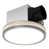 Akicon Bathroom Exhaust Fan with Light, Dimmable 3CCT LED Light with Night Light, 80 CFM, 2-Sones, Round, Silver