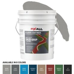 FIXALL Skid Grip Anti-Slip Floor Coating, 5 Gal. Smoke, Slip-Resistant Pavement, Cement and Concrete Paint