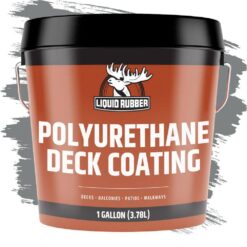 Liquid Rubber Smooth Polyurethane Deck Coating, Stone Gray, 1 Gal.