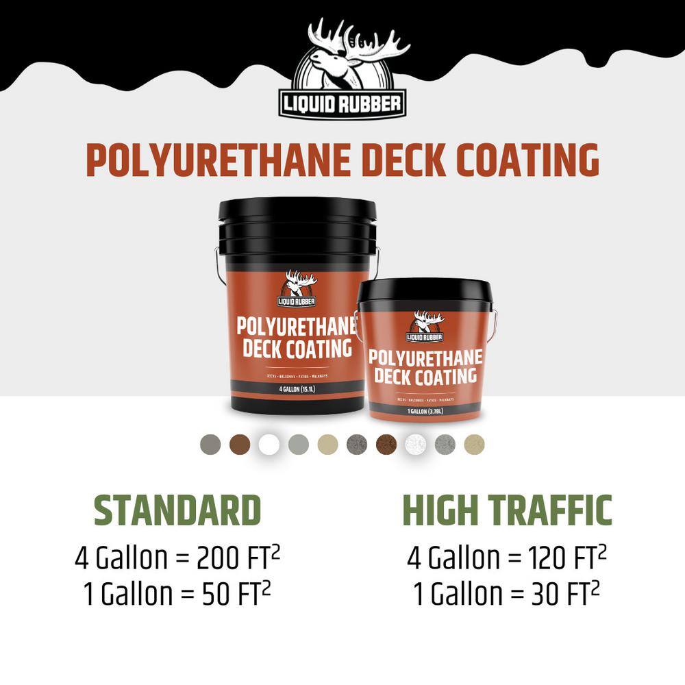LIQUID RUBBER 4 Gal., 15.1 l White Smooth Polyurethane Deck Coating
