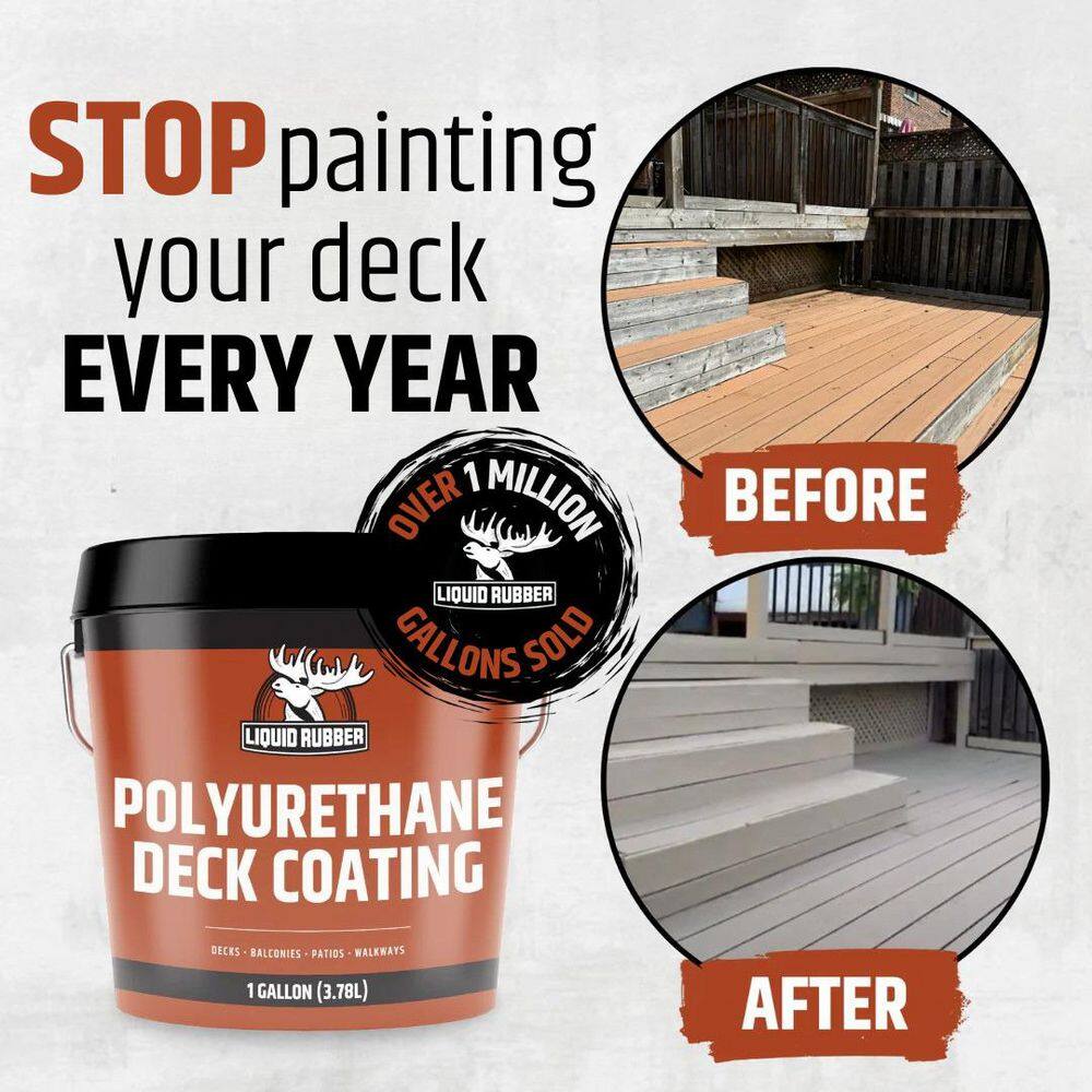 LIQUID RUBBER 4 Gal., 15.1 l White Smooth Polyurethane Deck Coating